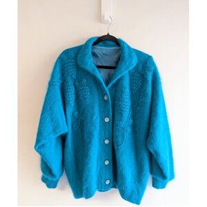 Vintage Turquoise 3D grape cardigan
